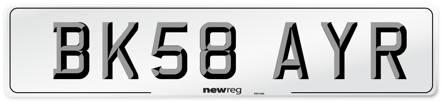BK58 AYR Number Plate from New Reg